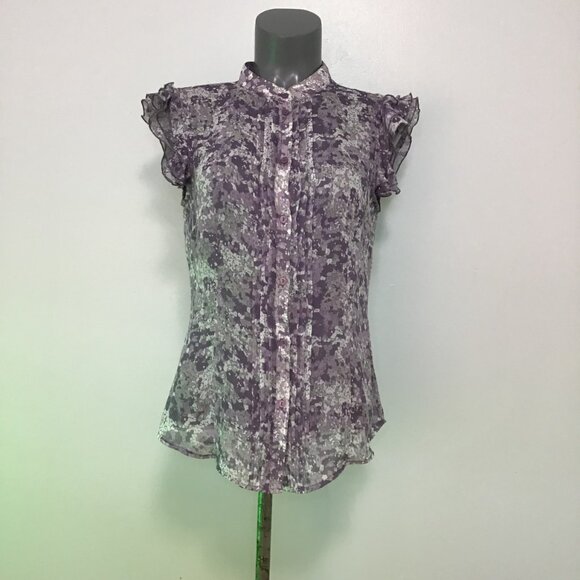 Esprit Sleeveless Floral Print Blouse with Ruffles  Size M - Picture 1 of 11
